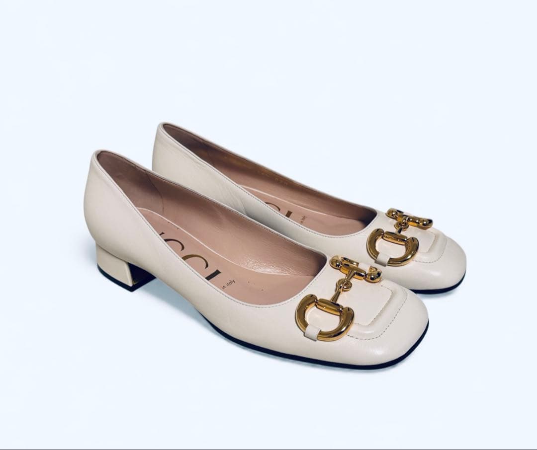 GUCCI】グッチ スクエア ホースビットパンプス 未使用23.5