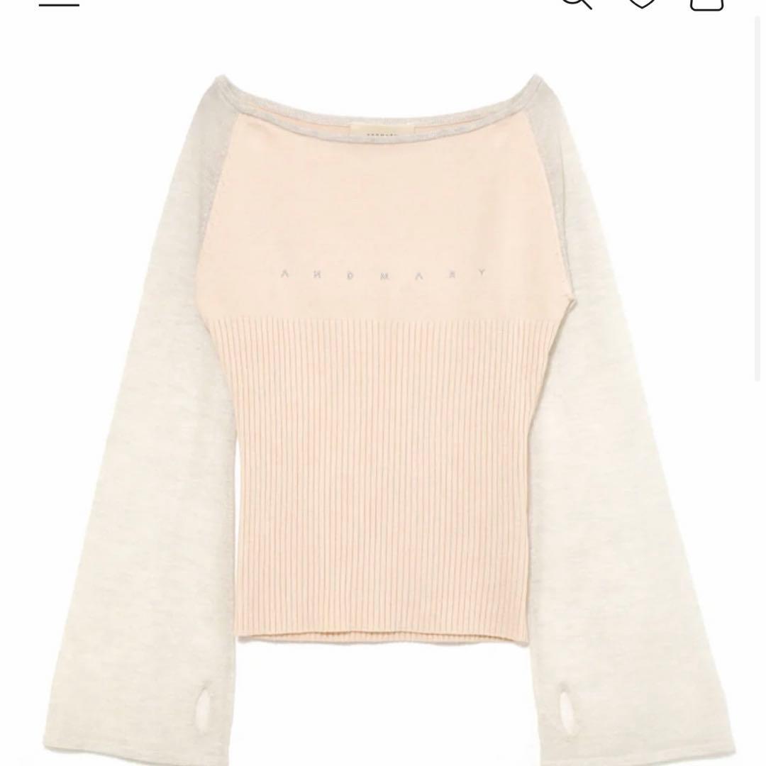 トップス andmary Amari knit tops gray