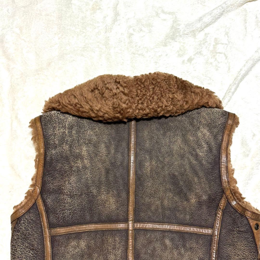 希少 美品 RALPH LAUREN XL ラム レザー ベスト ラルフローレン - メルカリ