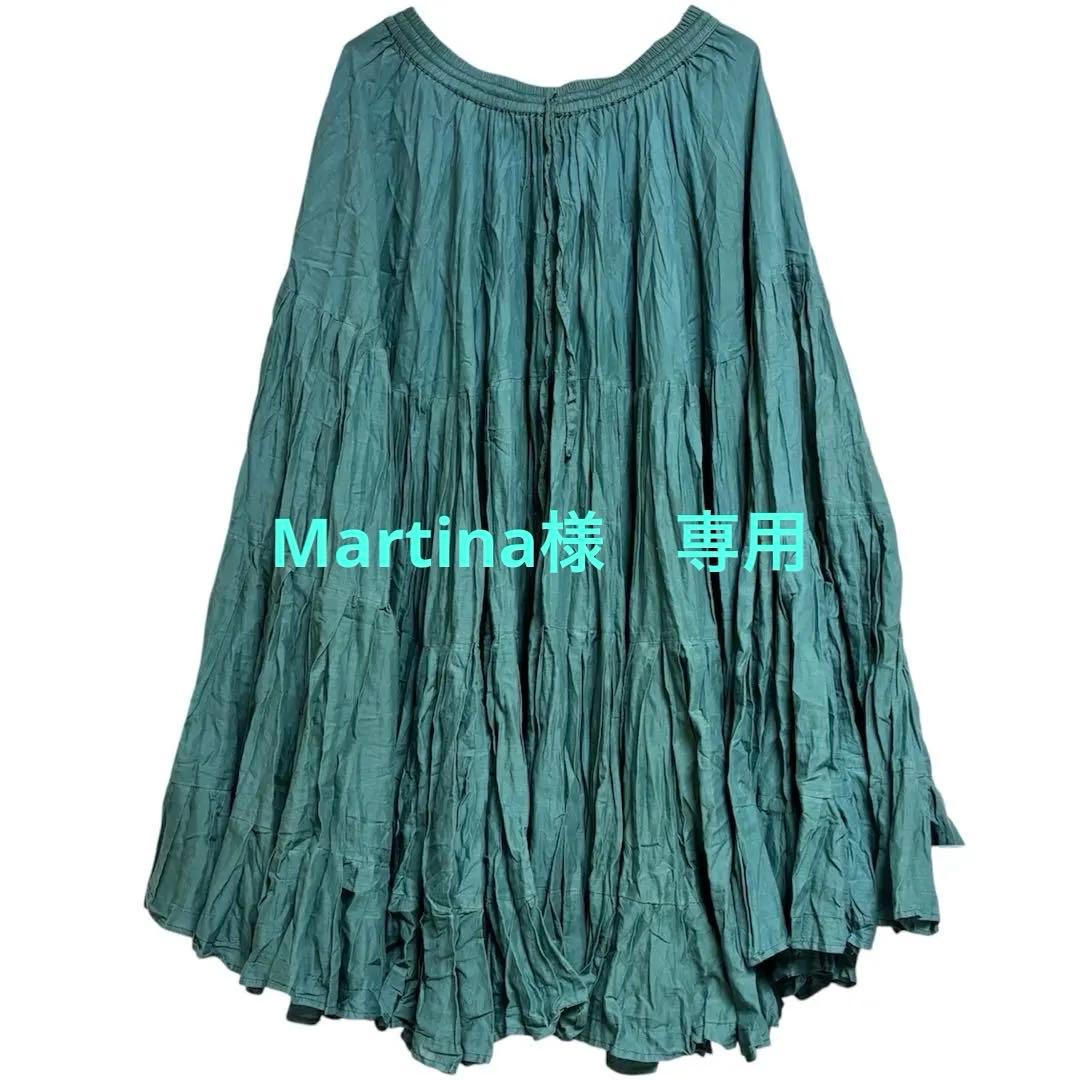 ジプシースカート ベリーダンス 25ヤード 緑 コットン 美品 インド製