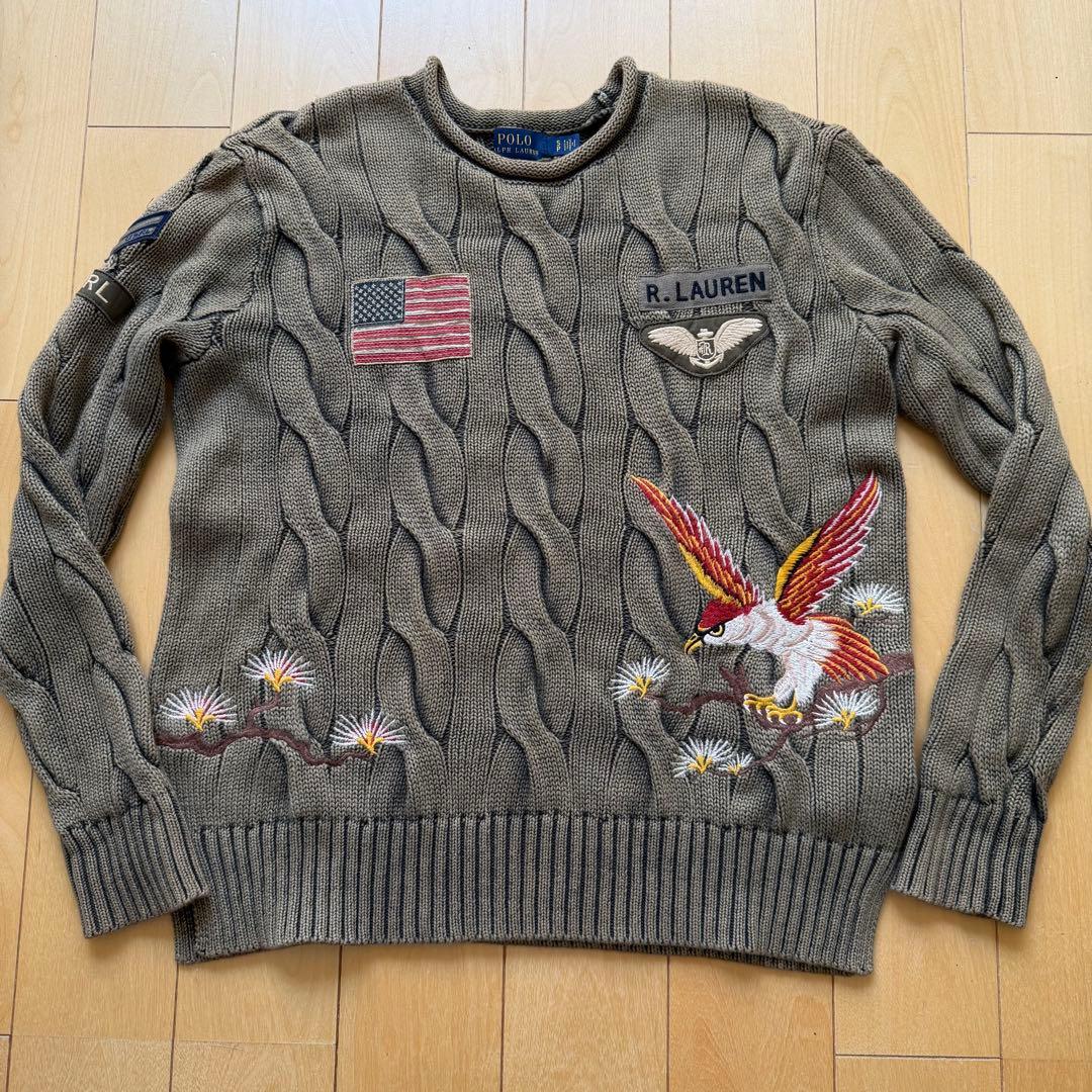 ラルフローレン 刺繍コットンニット