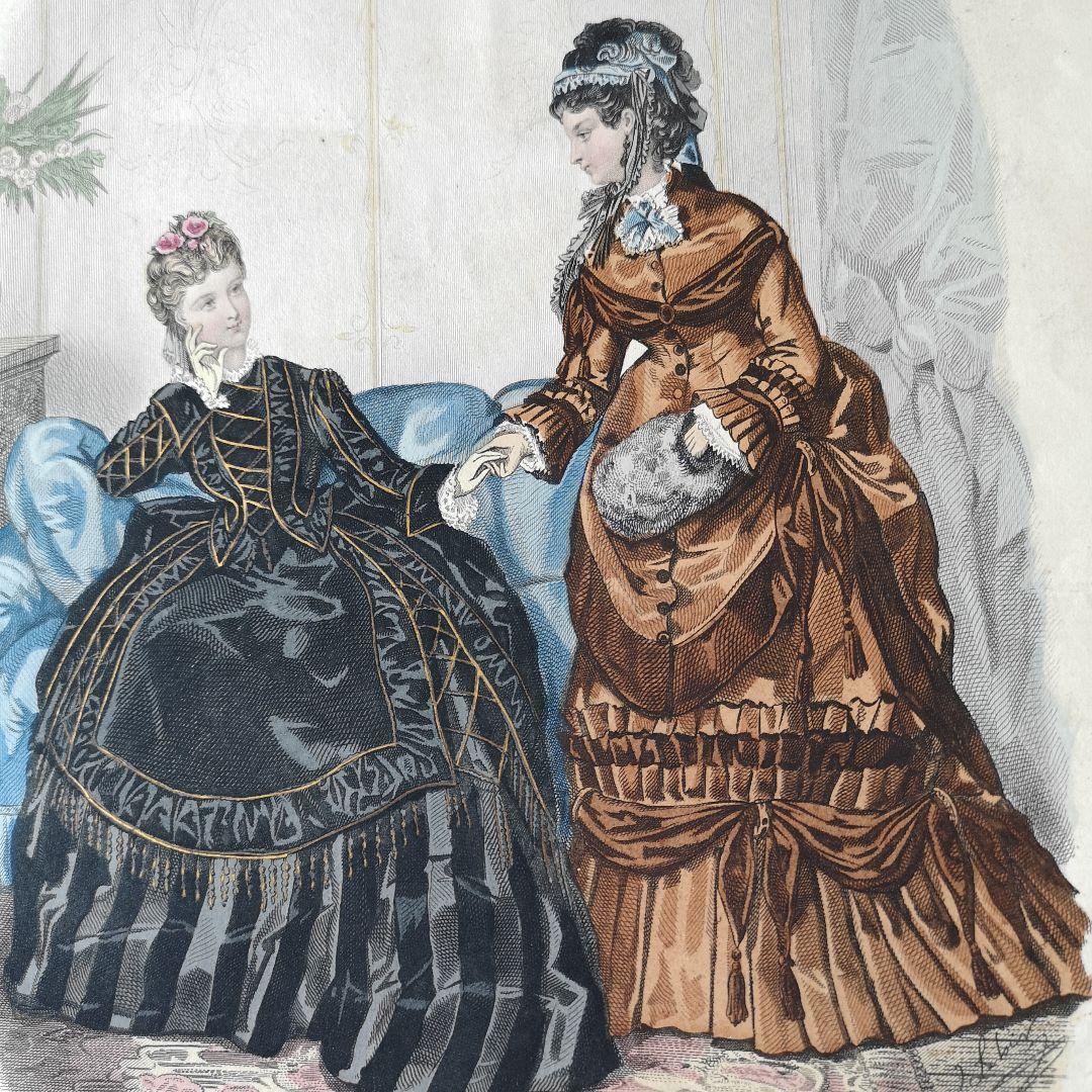 No.502 1872年 アンティーク ファッションプレート フランス 銅版画