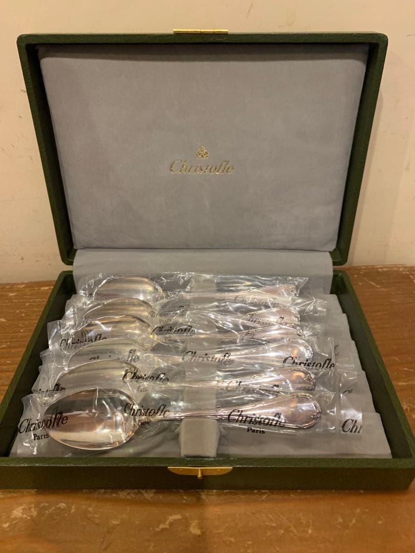 Christofle リュバン　銀スプーン 6本セット 専用ケース付き　未使用