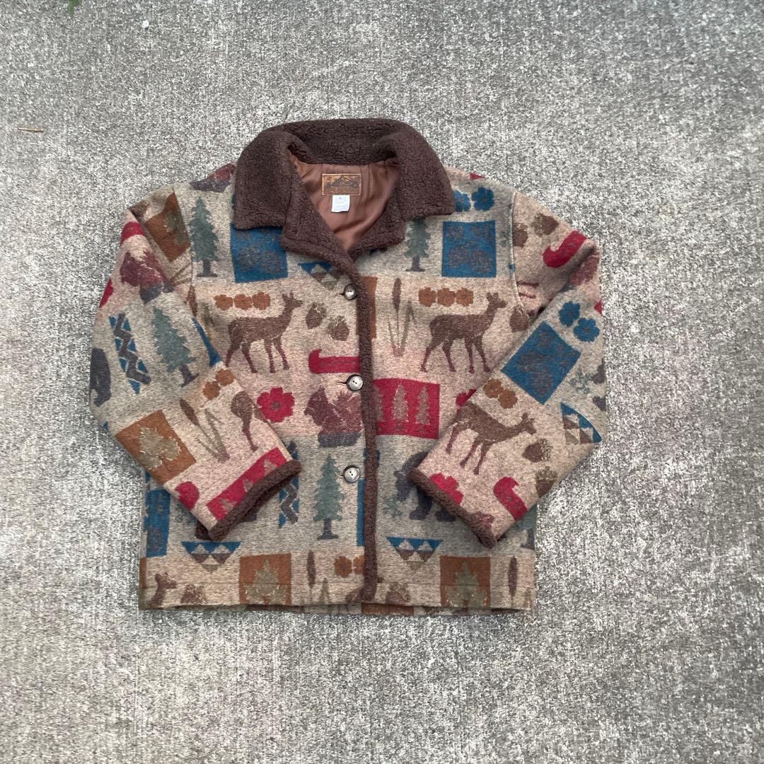 フ*ン様 ペンドルトン　ウールジャケット　花柄　80s 90s 古着　アメカジ