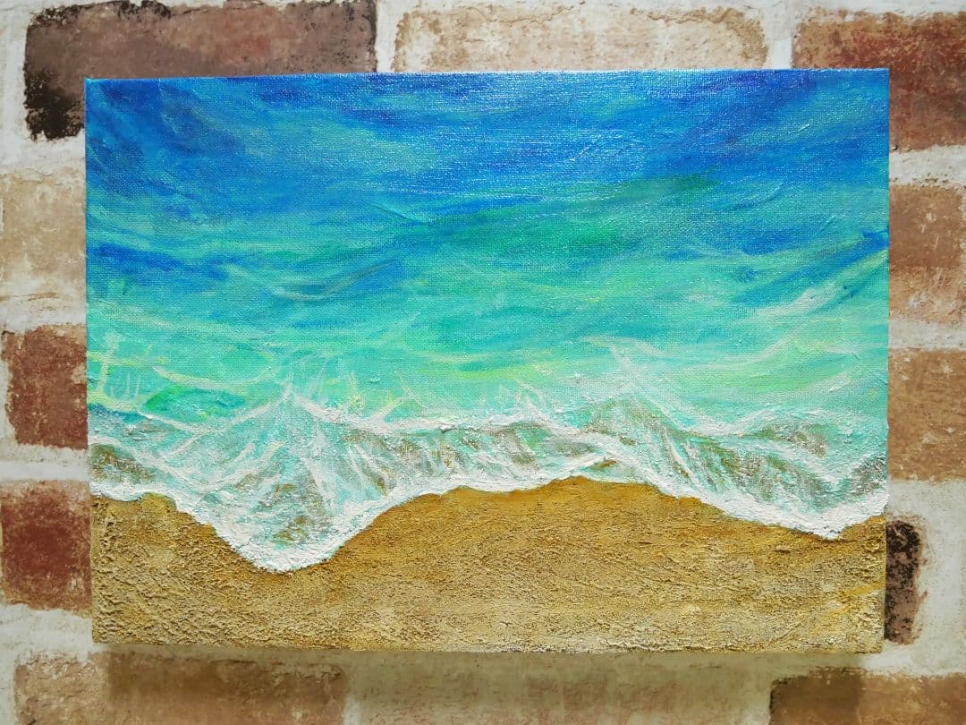 油絵 絵画 【砂浜の海】