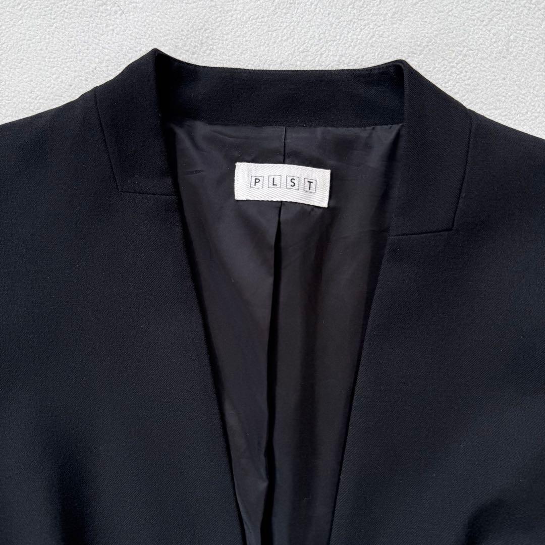 美品・洗える・M✨プラステ ノーカラー パンツ スーツ セットアップ