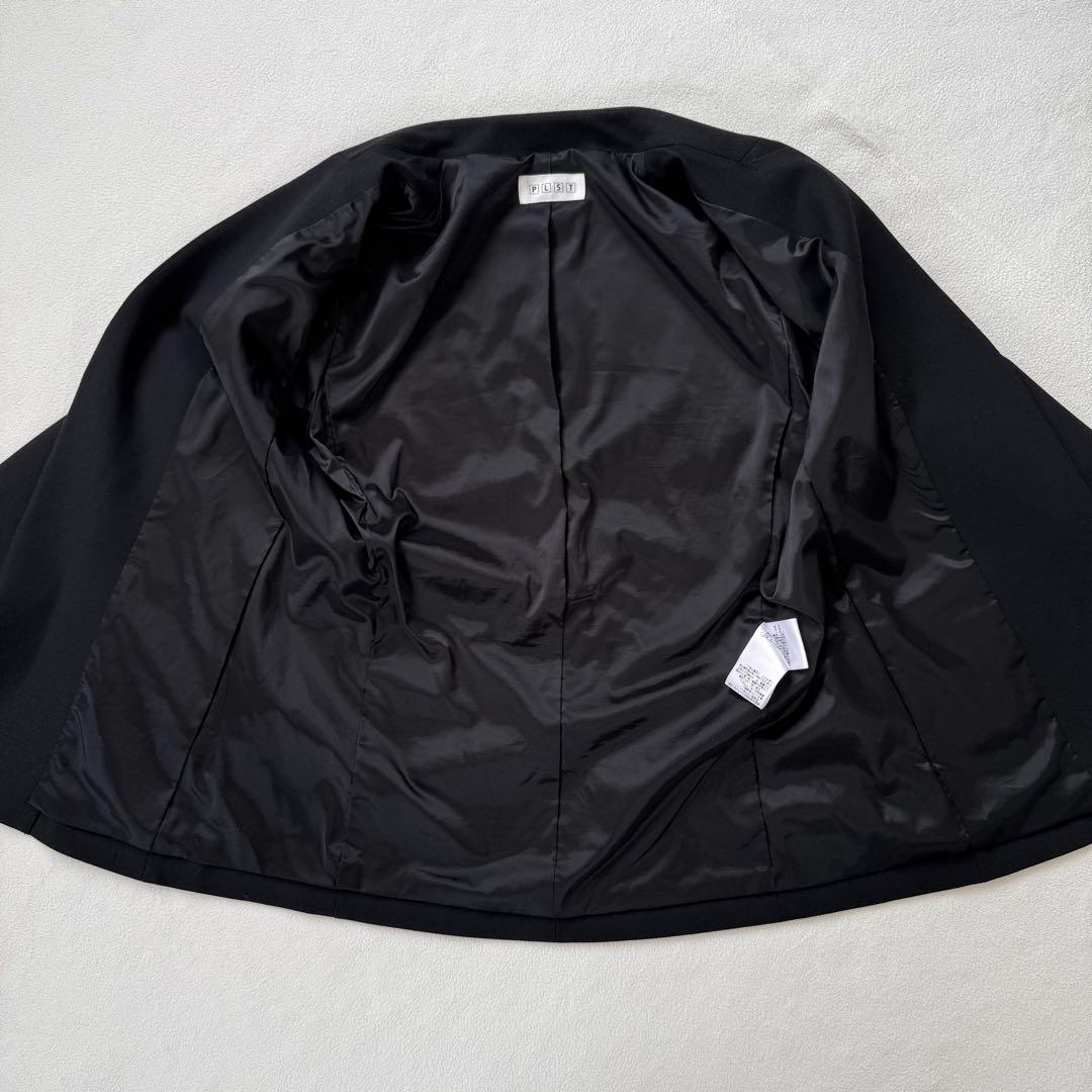 美品・洗える・M✨プラステ ノーカラー パンツ スーツ セットアップ