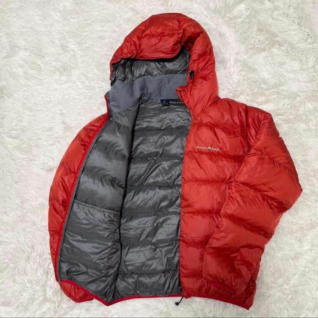 モンベル 00s ライトアルパインダウンパーカ S レッド スタッフバック