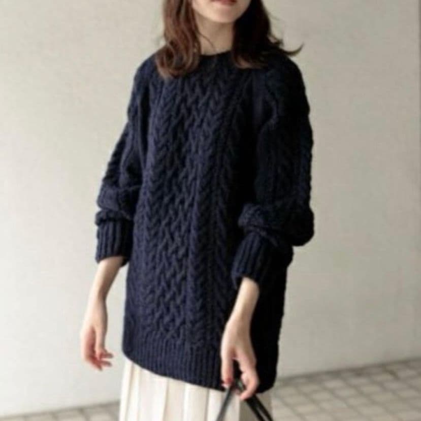 かぐれ 23AWペルーアランクルーネックニット kagure ネイビー