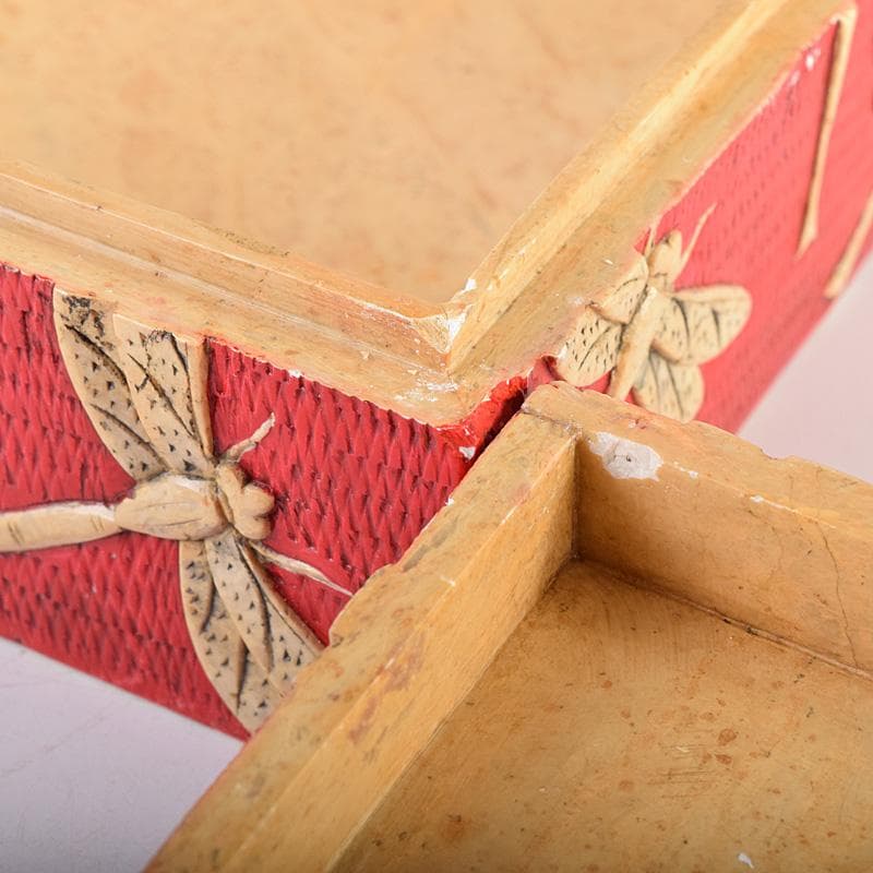 中国 彩色玉石彫刻 蜻蛉彫 四方箱 D R8492 - メルカリ