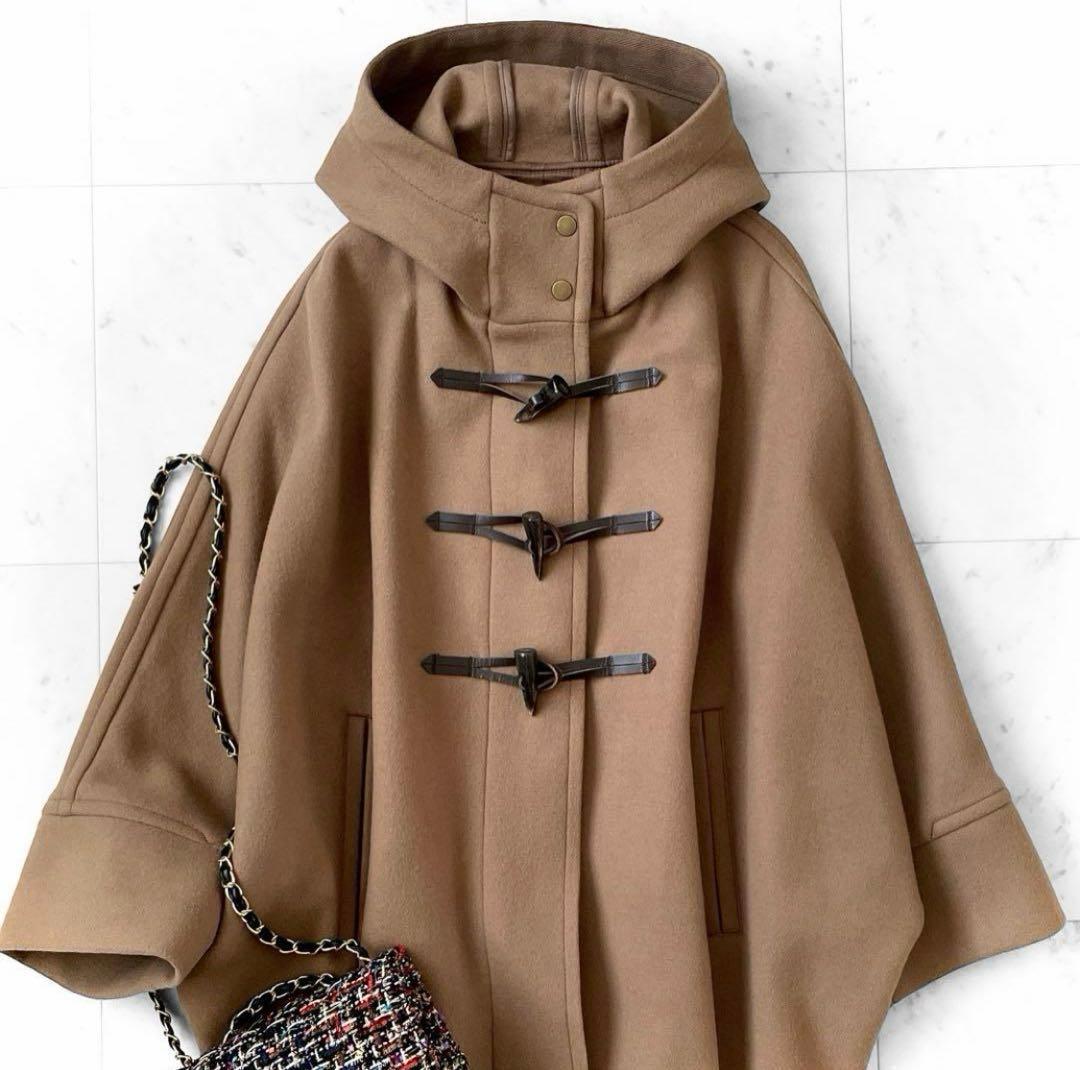 極美品 フレームワーク 23AW メルトン ダッフル ポンチョコート