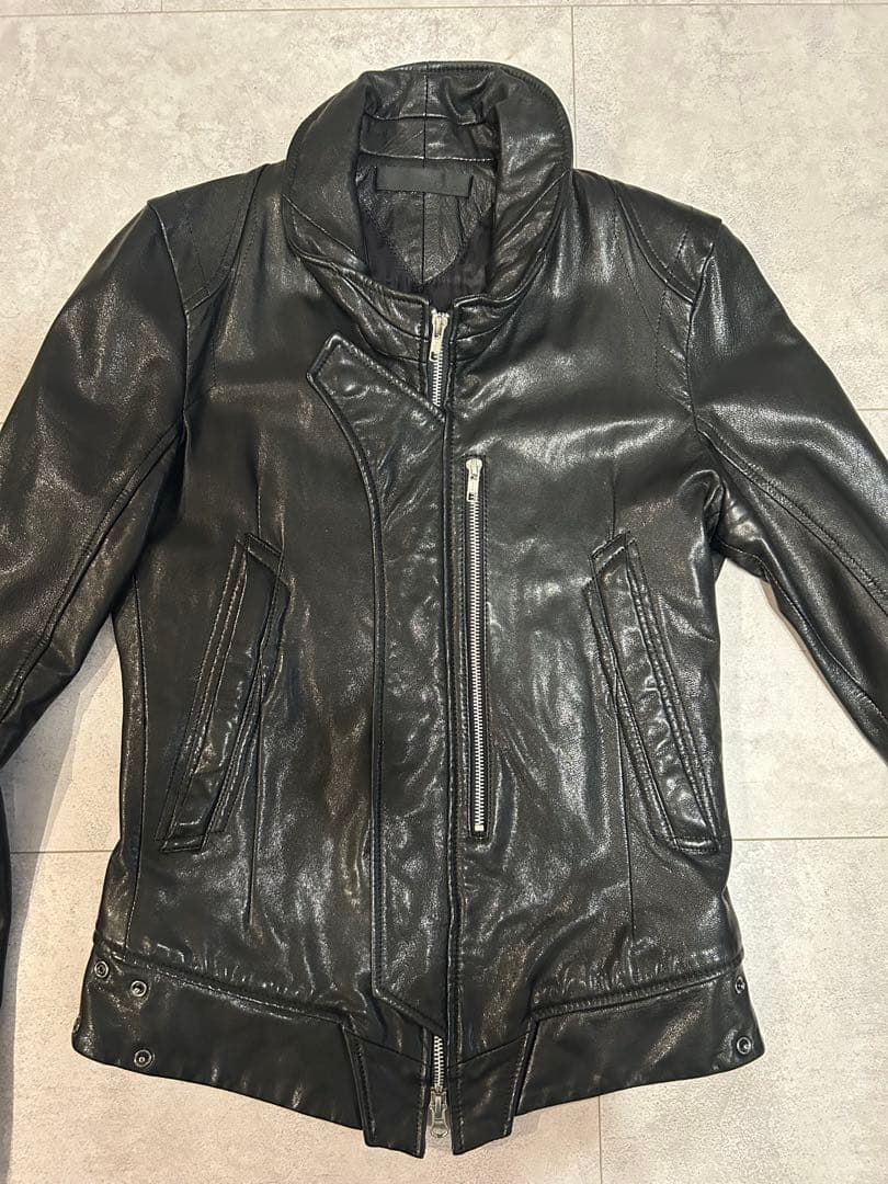 EKAM エカム レザージャケット ライダースジャケット ラムレザー ブラック黒