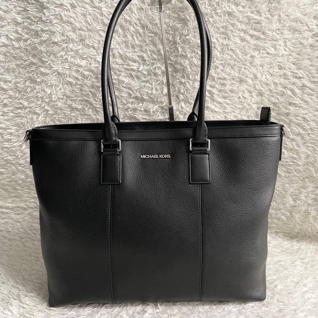 マイケルコース トートバッグ ビジネスバッグ シボ革 大容量 A4 ロゴ