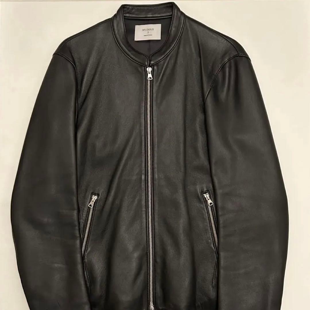 STUDIOUS ブラック レザー シングルライダース