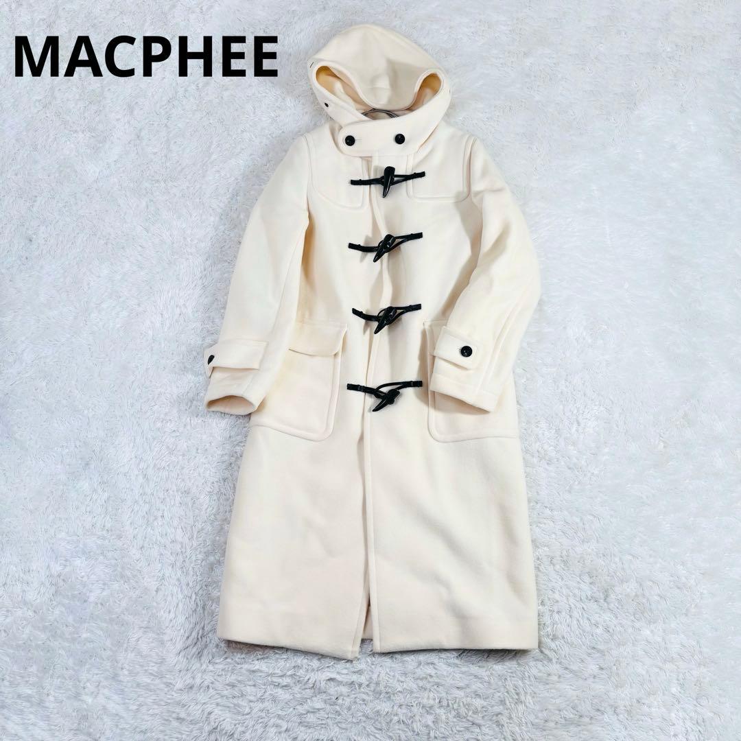 752 マカフィー ロングダッフルコート ウールメルトン アイボリー 34