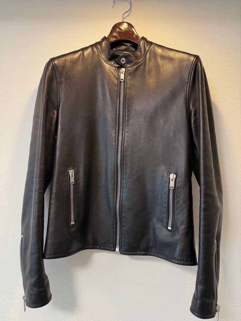 《美品》サンローラン キース ライダースジャケット　シングル　サイズ46