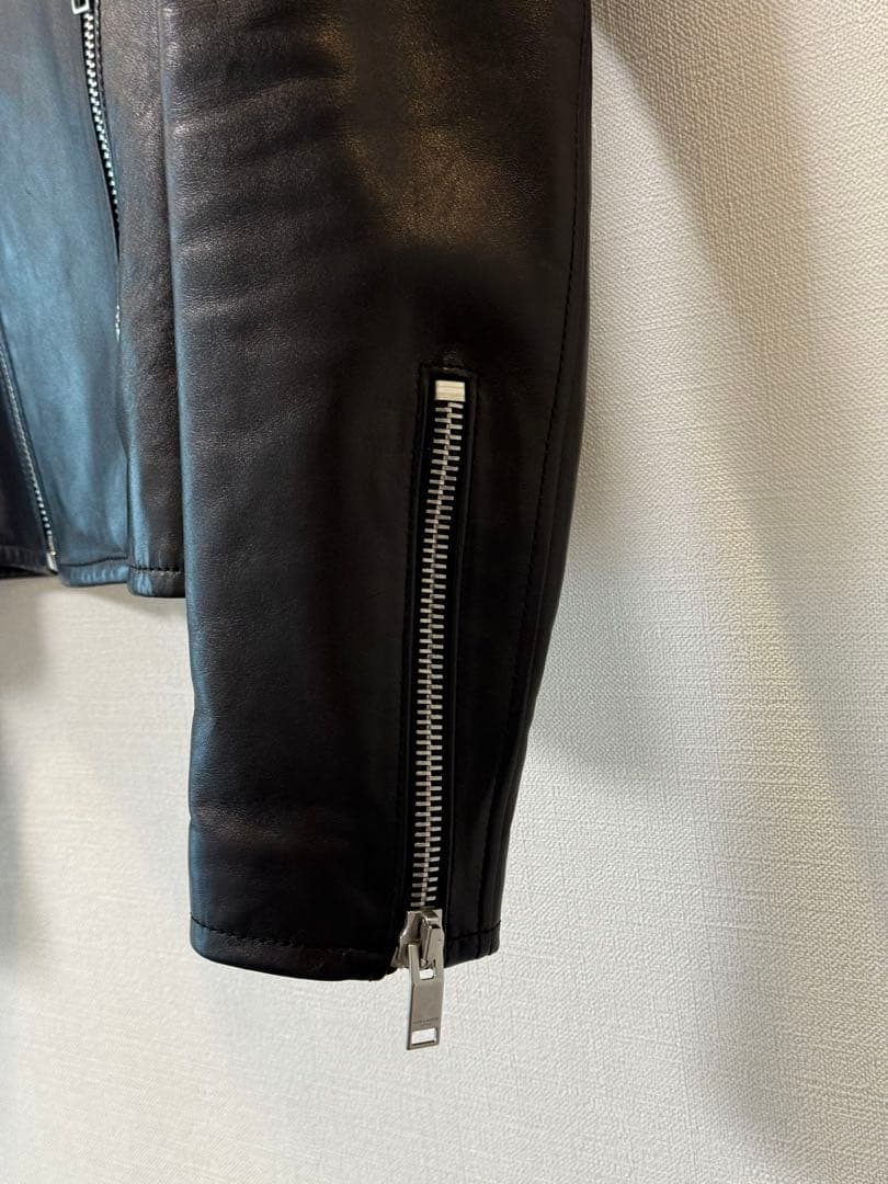 《美品》サンローラン キース ライダースジャケット　シングル　サイズ46