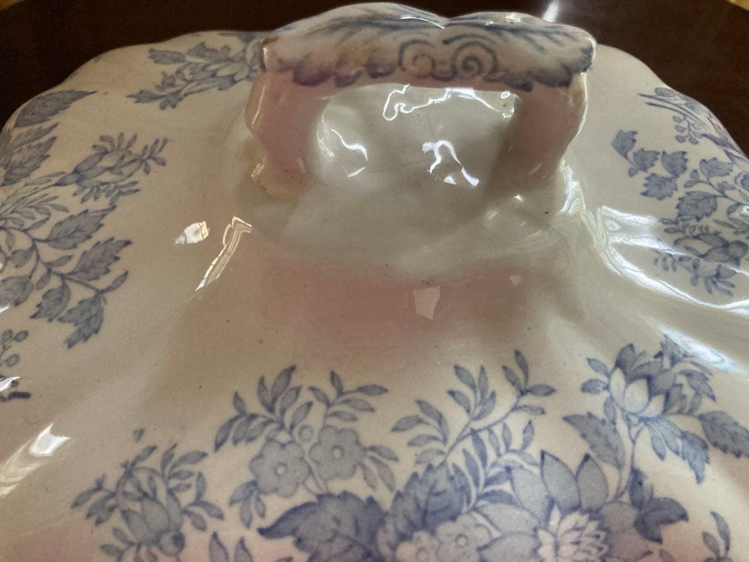 美品】アンティーク チュリーン ブルー＆ホワイト アジアティック