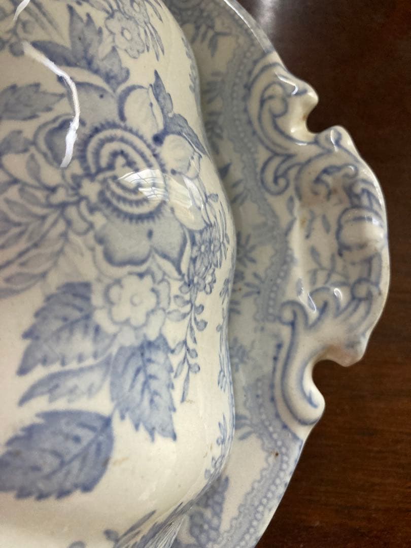 美品】アンティーク チュリーン ブルー＆ホワイト アジアティック