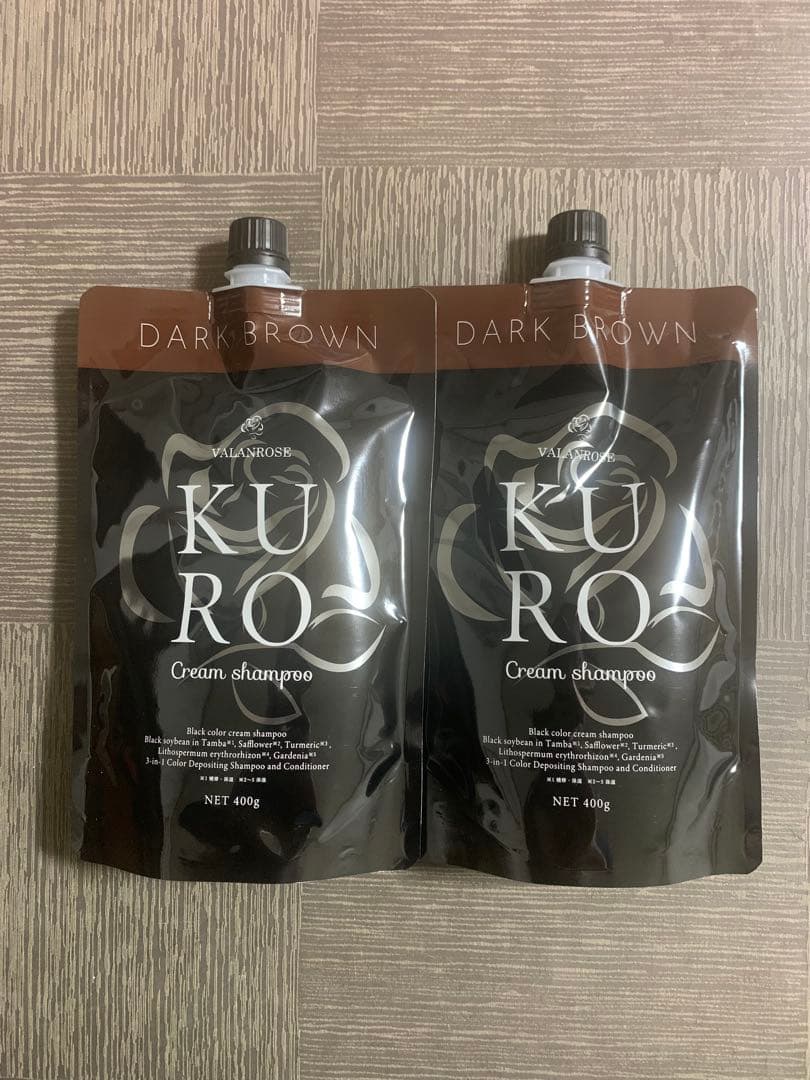 KURO Cream Shampoo ダークブラウン 400g 2個セット