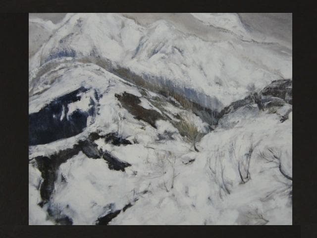 岡田菊恵、【春近し】、希少な額装用画集より、新品額装付