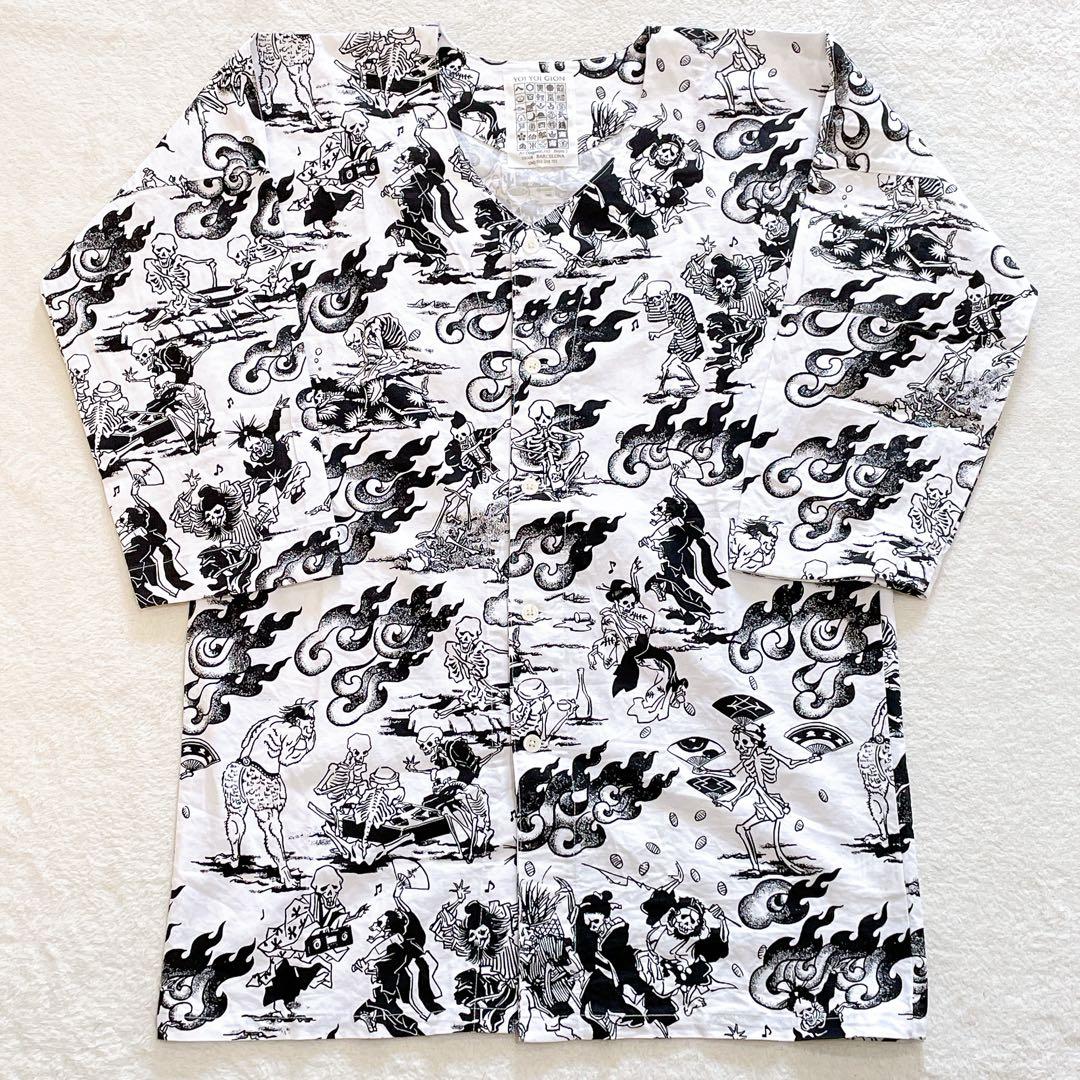 BUENA VISTA 宵宵祇園 鯉口シャツ 地獄絵図 白 石塚啓次 L - メルカリ