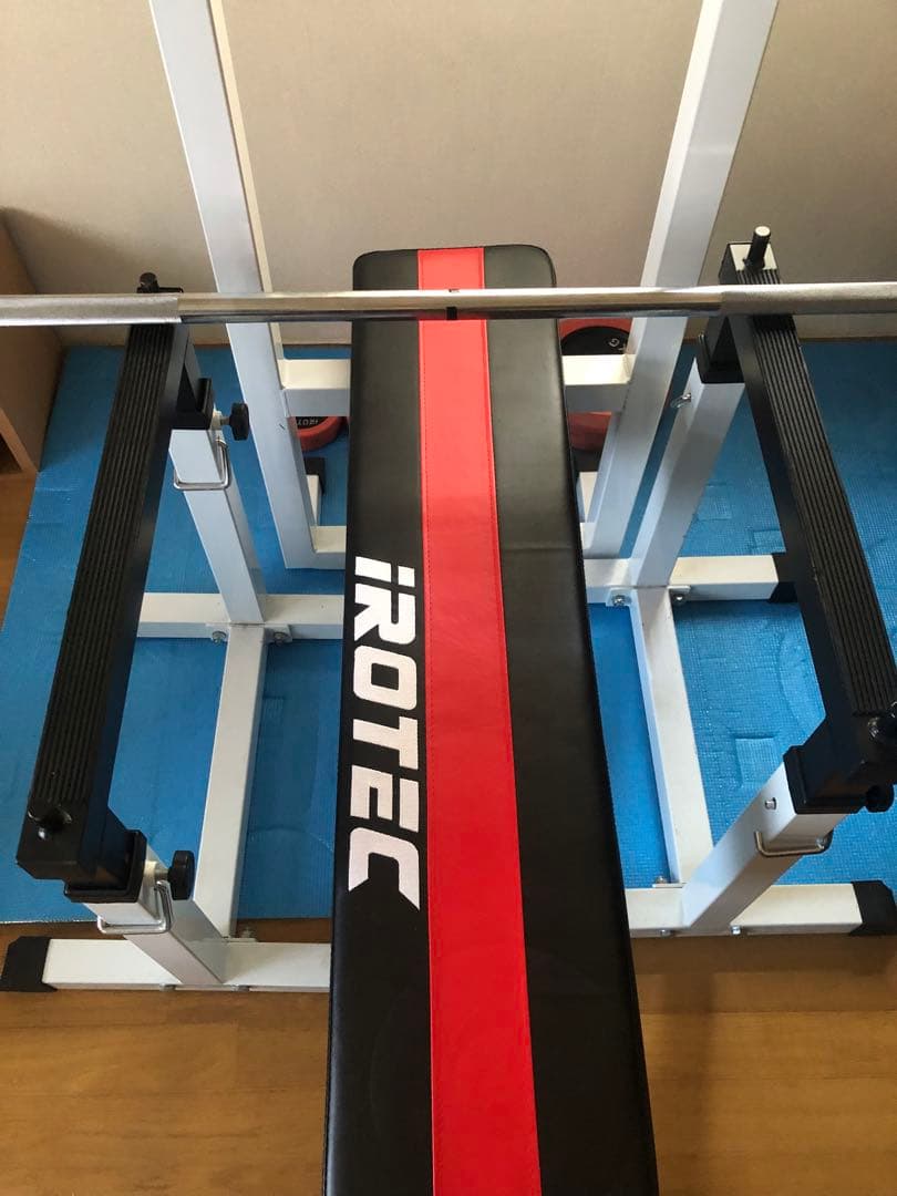 ROTEC トレーニングベンチとウェイトセット （95kg）引き取り限定 WILD FIT（ワイルドフィット） トレーニングジムセット 赤ラバー 140kg