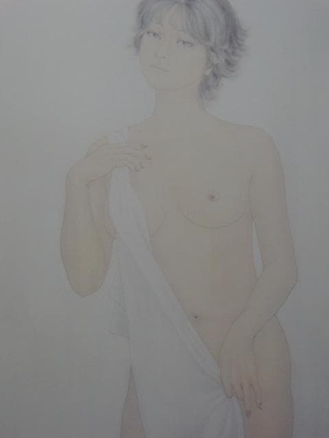 栗原喜依子、【はじらひ】、希少な額装用画集より、新品額装付、状態良好