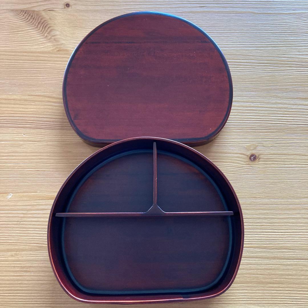 木曽塗り　漆工房野口さん半月弁当　2個