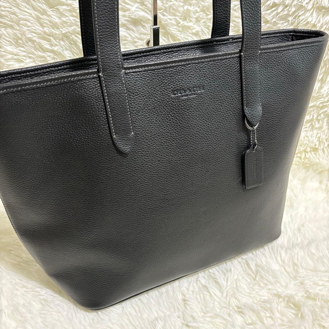 美品】コーチ サリバン C9876 トートバッグ レザー シボ革 A4収納 黒
