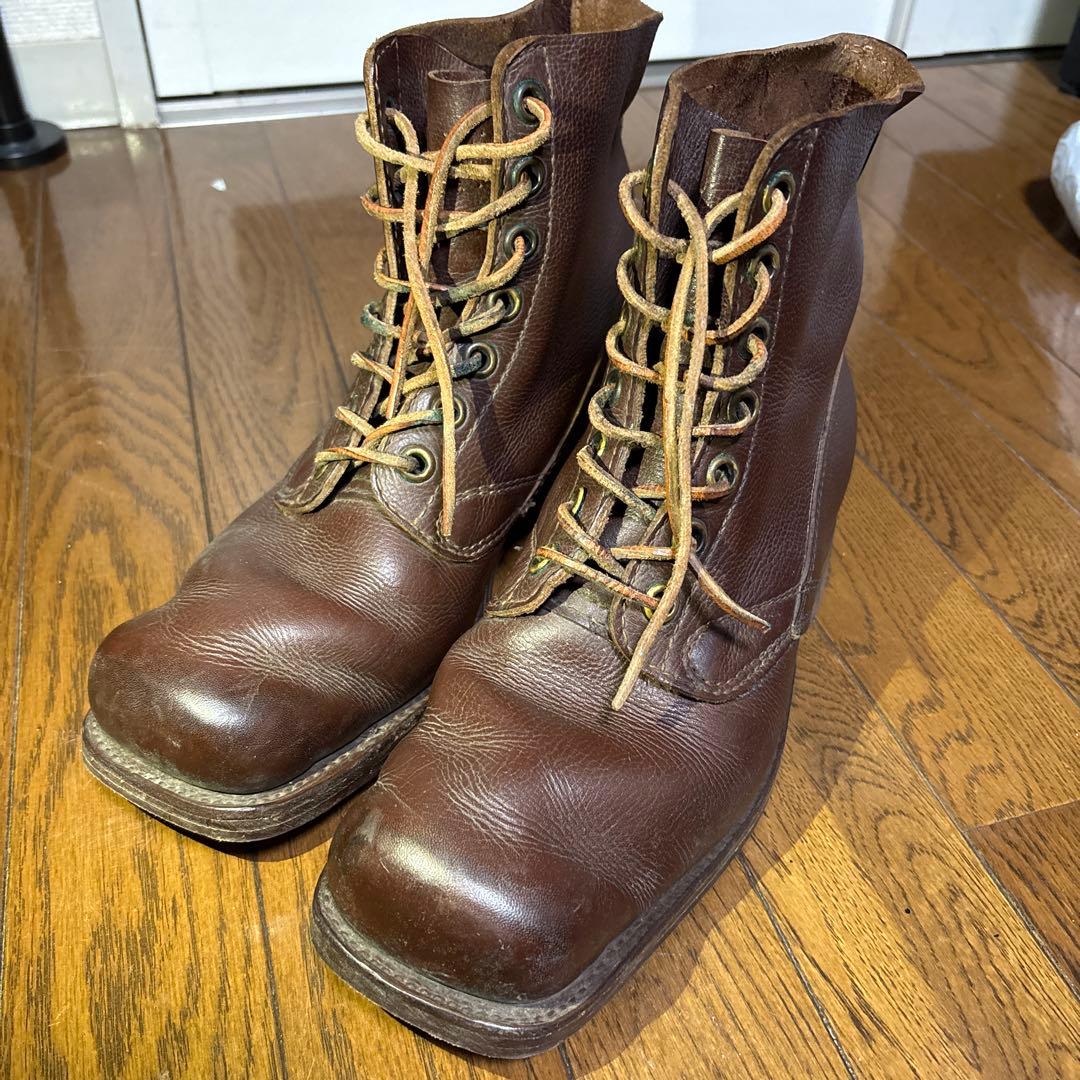 スウェーデン軍　実物　コンバットブーツ　軍靴　ヴィンテージ　ワークブーツ　50s