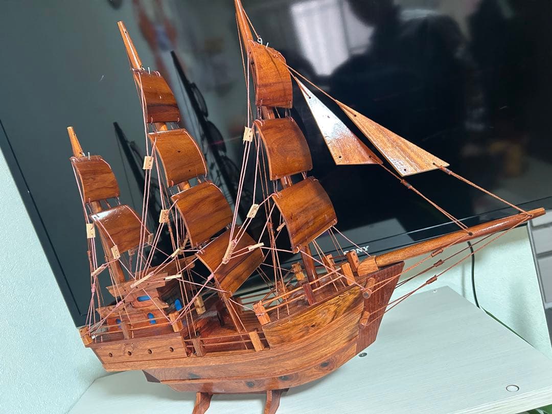 新品 木製 帆船模型 大型 インテリア オブジェ