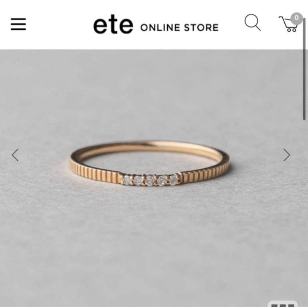 ete ゴールド レイヤードダイヤモンドリング