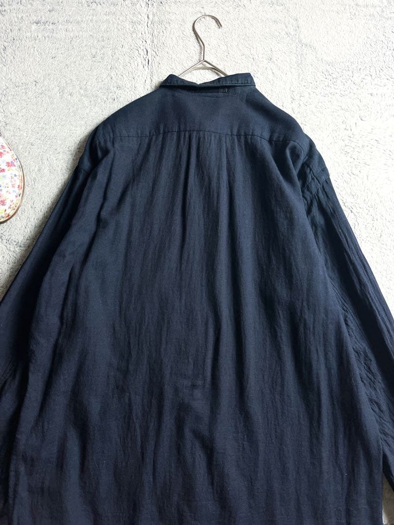45R】45rpm 綿100% インディゴ二重ガーゼシャツ 内ポケット 4