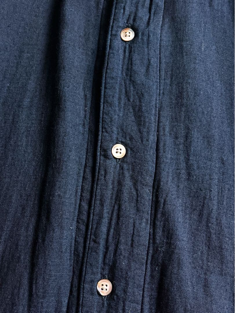45R】45rpm 綿100% インディゴ二重ガーゼシャツ 内ポケット 4