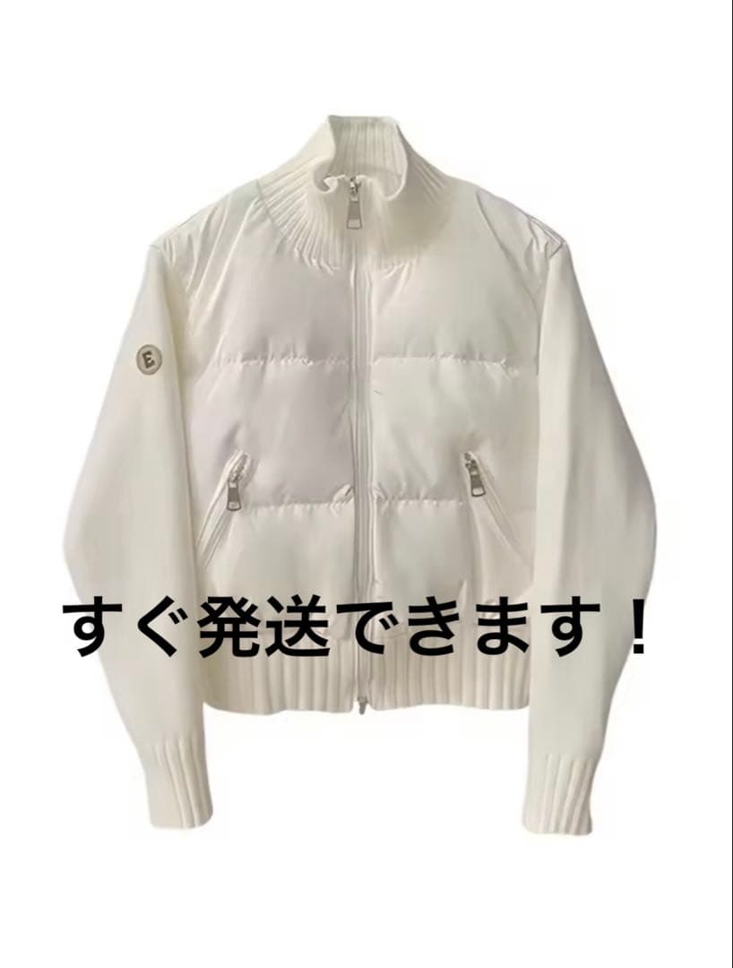 すぐ発送可能！！　ニットドッキング　ホワイトジャケット ふわふわケーブルニット/MAJESTIC LEGON(マジェスティックレゴン