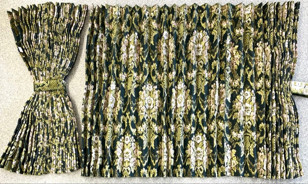 トラック　仮眠カーテン　花かご　グリーン　新品