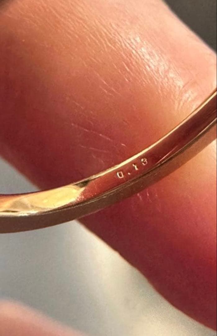 オーバルカット ダイヤモンドリングk18 0.13ct