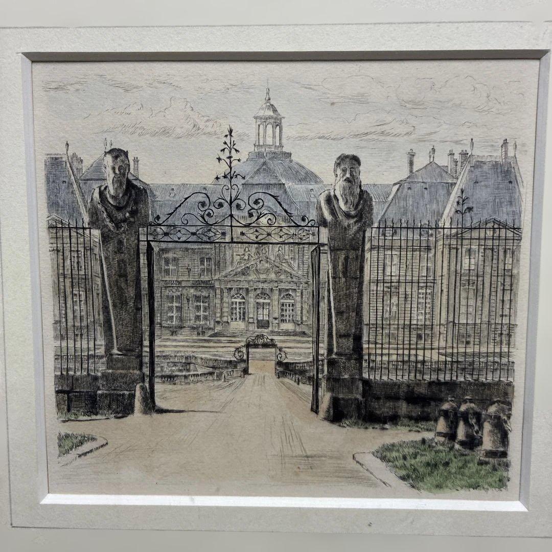 フランスアンティーク銅版画　ヴォー・ル・ヴィコント城 フランスアンティーク銅版画 ヴォー・ル・ヴィコント城 - メルカリ