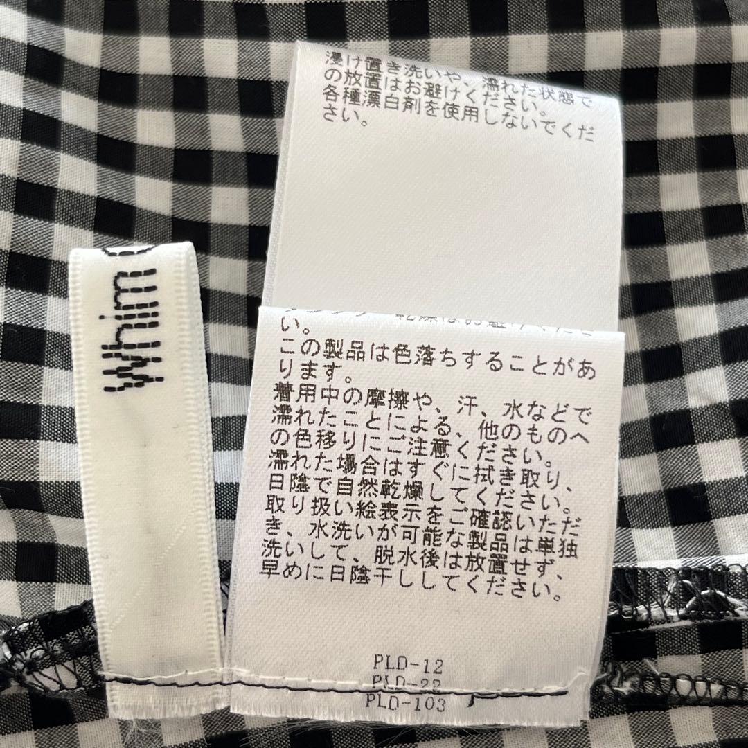 ウィムガゼット ギンガムチェックボウタイブラウス ブラック 長袖