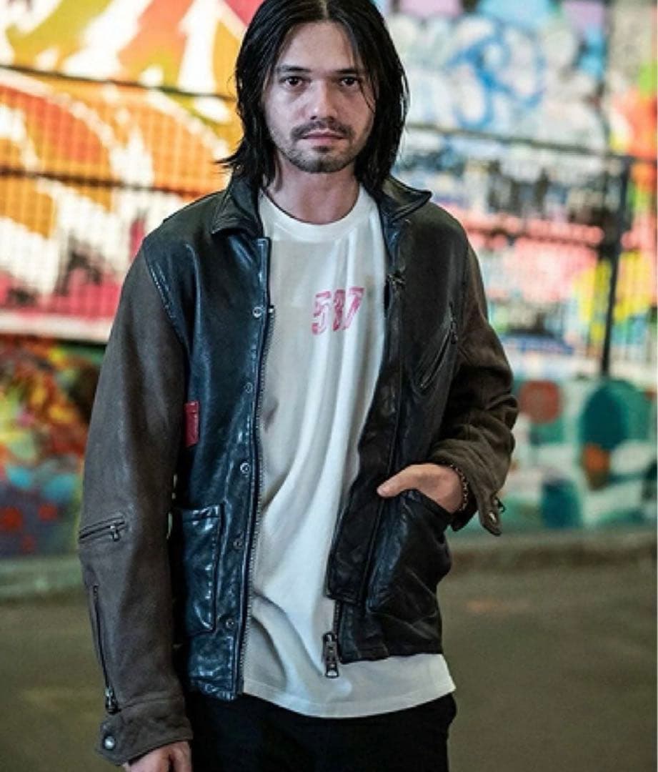 glamb Durden leather JKT USED加工