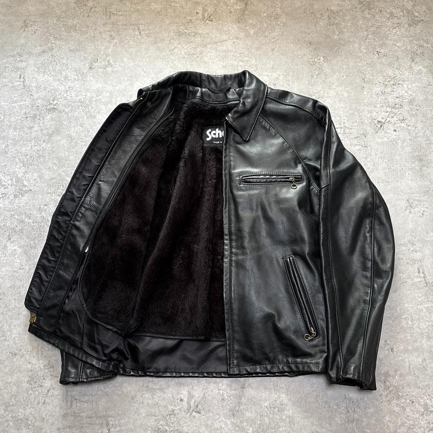 ショット 441PP ライナー 襟付 シングルライダース レザージャケット 36