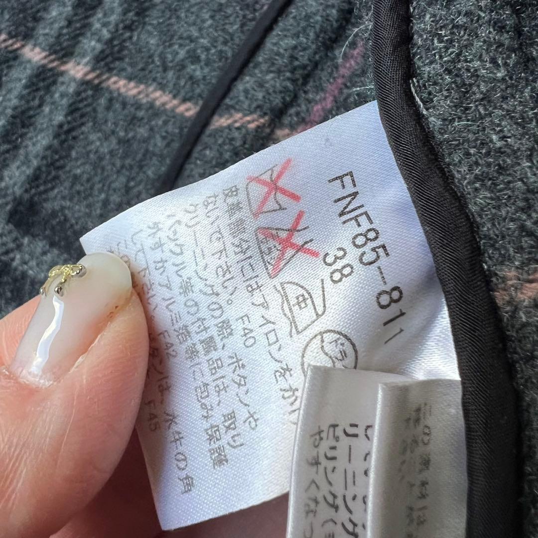 希少カラーピンクチェック バーバリーブルーレーベル ダッフルコート