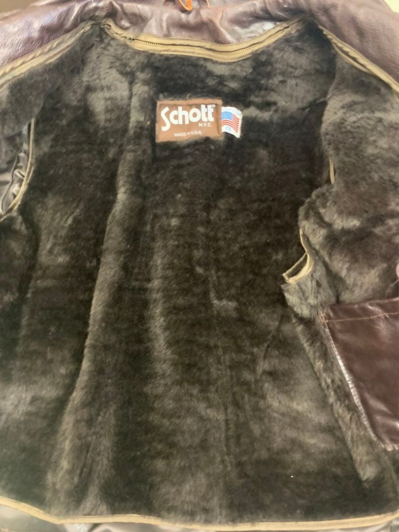 Schott ショット 642VS レザー シングルライダースジャケット茶 38