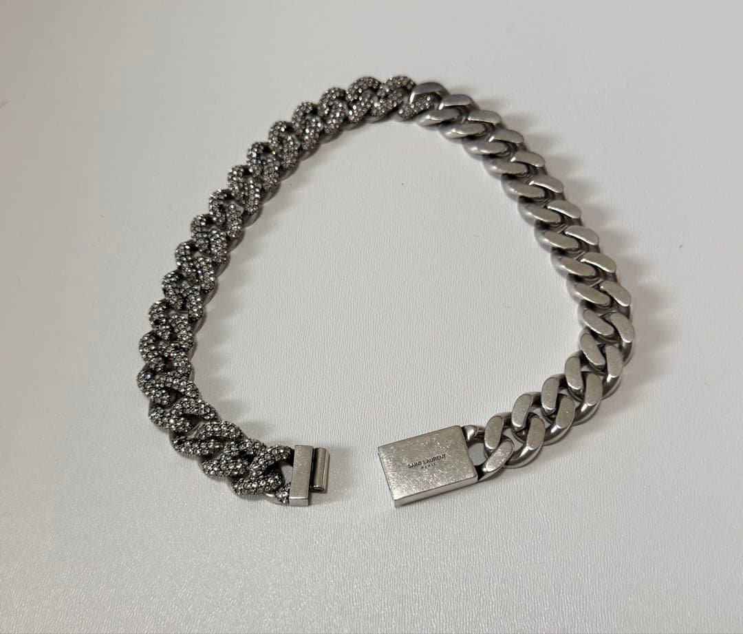 イブサンローランカーブチェーンジルコニア　ネックレス