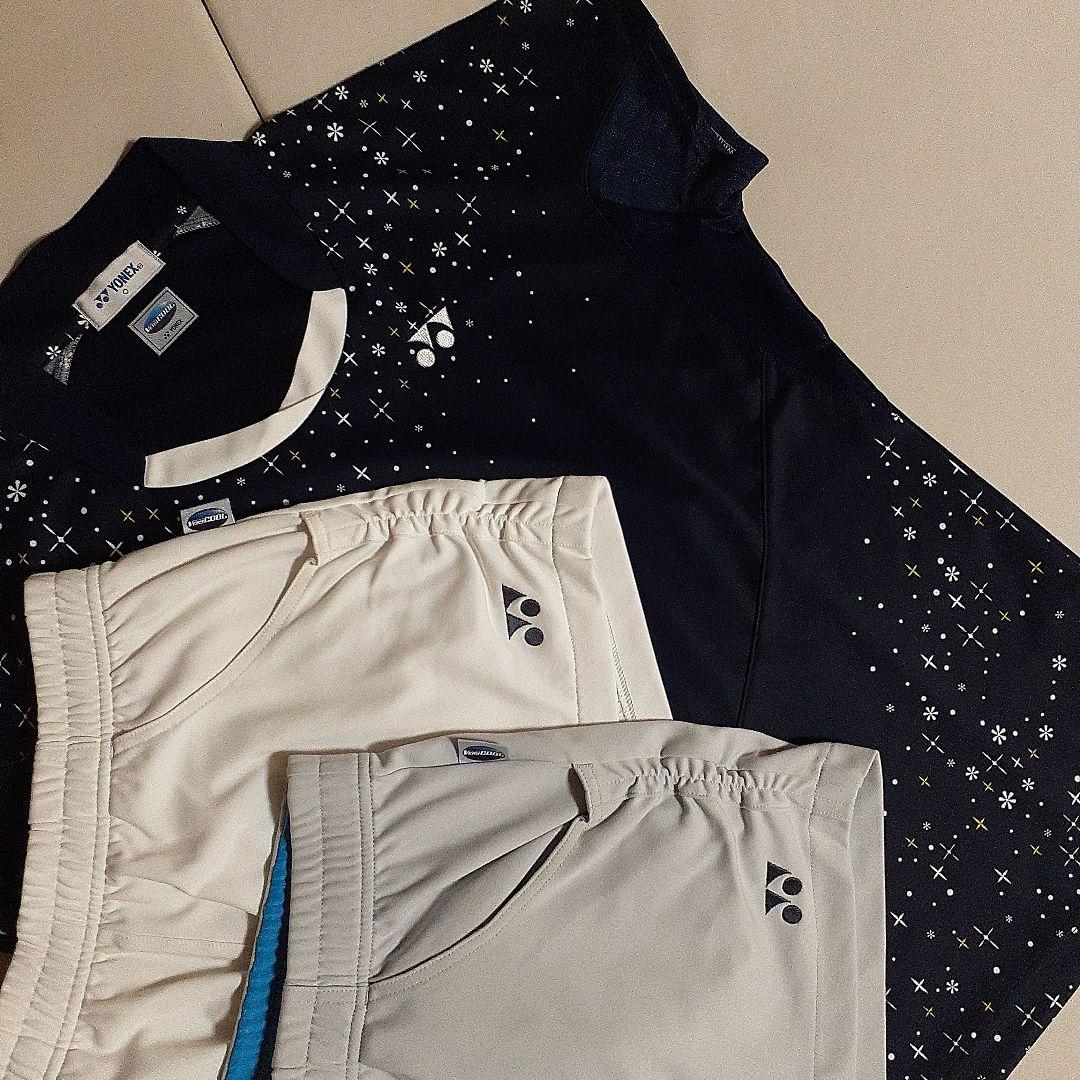 【美品】YONEX レディーステニスウェア Oサイズ ３点セット YONEX（ヨネックス） テニスウェア レディース ウィメンズゲームシャツ