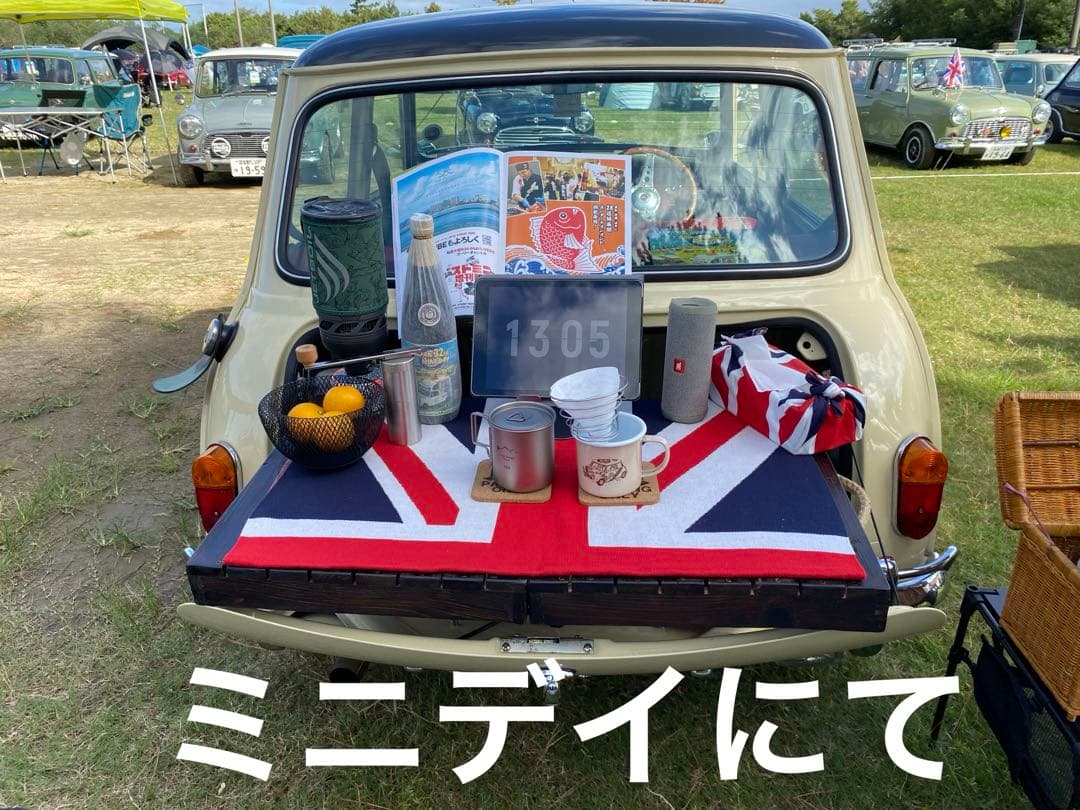 ローバーミニ専用1台3役トランクテーブル 茶系3色ユニオンジャック