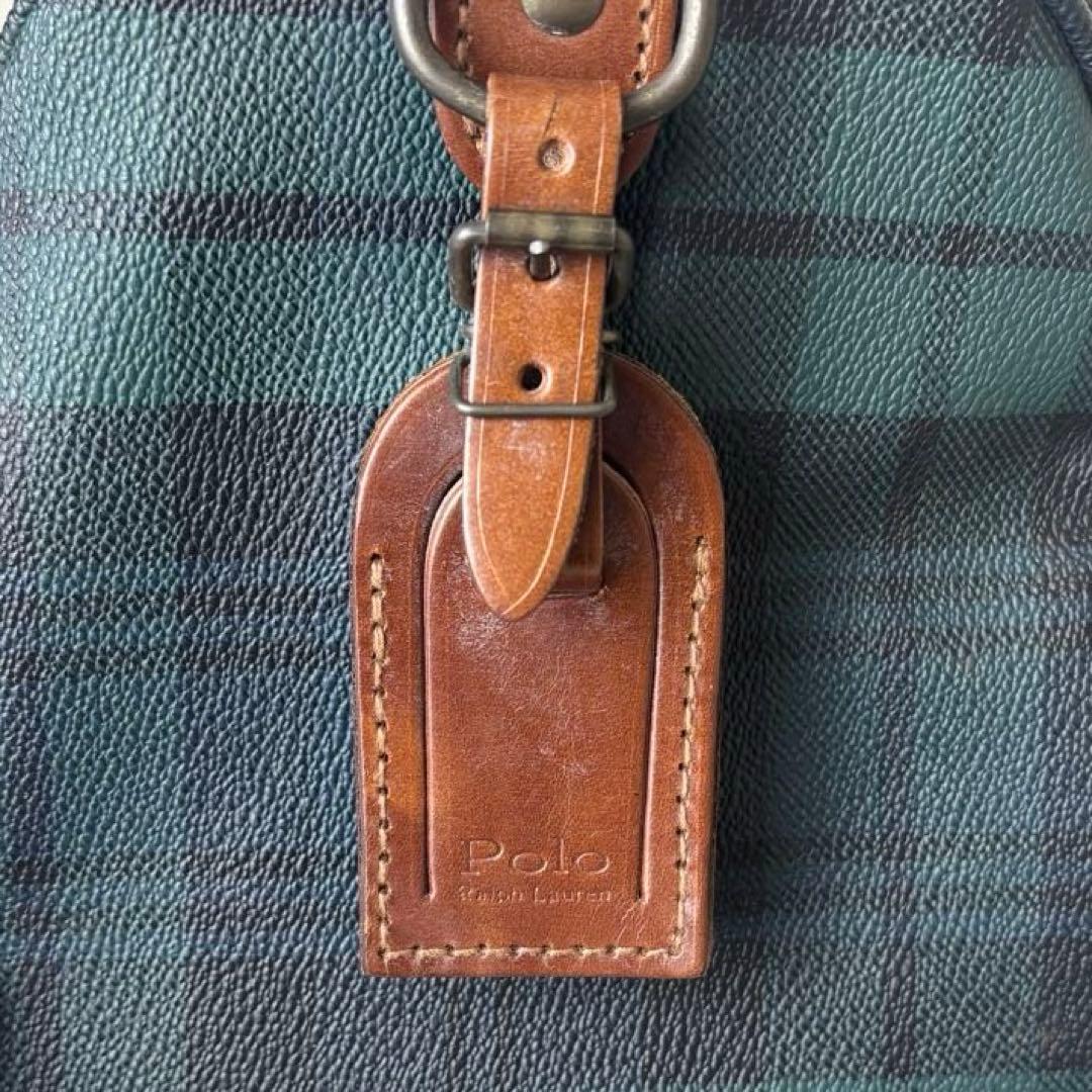 ポロラルフローレン ミニボストン チェック柄 チャーム 馬毛ブラシ