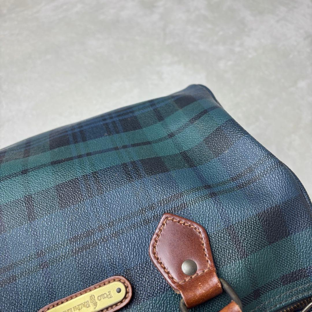 ポロラルフローレン ミニボストン チェック柄 チャーム 馬毛ブラシ