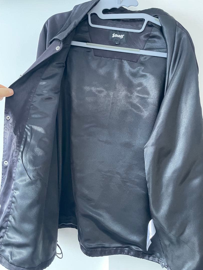 美品 schott ショット レーヨン コーチジャケット サテン L 黒 - メルカリ